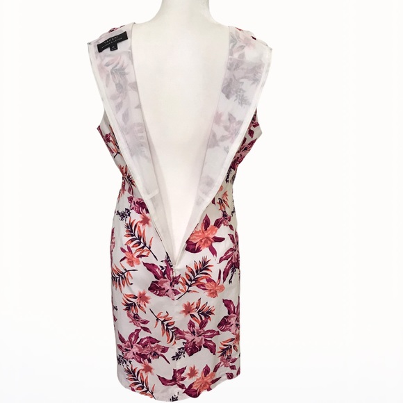 Tahari 97% Cotton Floral Tie-Waist Dress - 14 - Picture 8 of 15